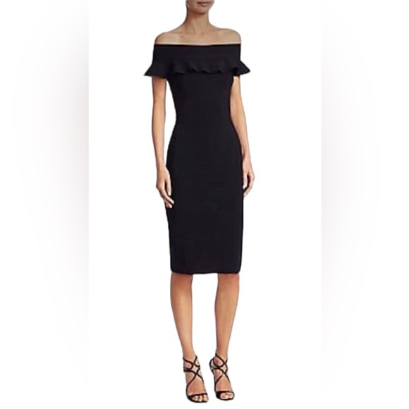 Chiara Boni La Petite Robe Off The Shoulder Dress in Black38(SMALL/2)